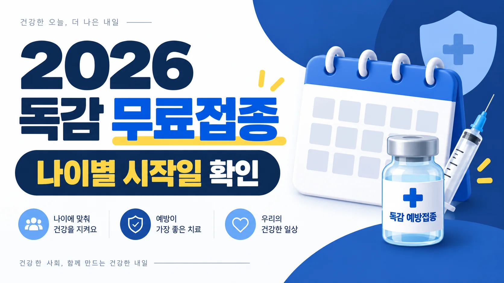 2026 독감 무료접종, 나이별 시작일과 접종 병원 찾는 방법 대표 이미지