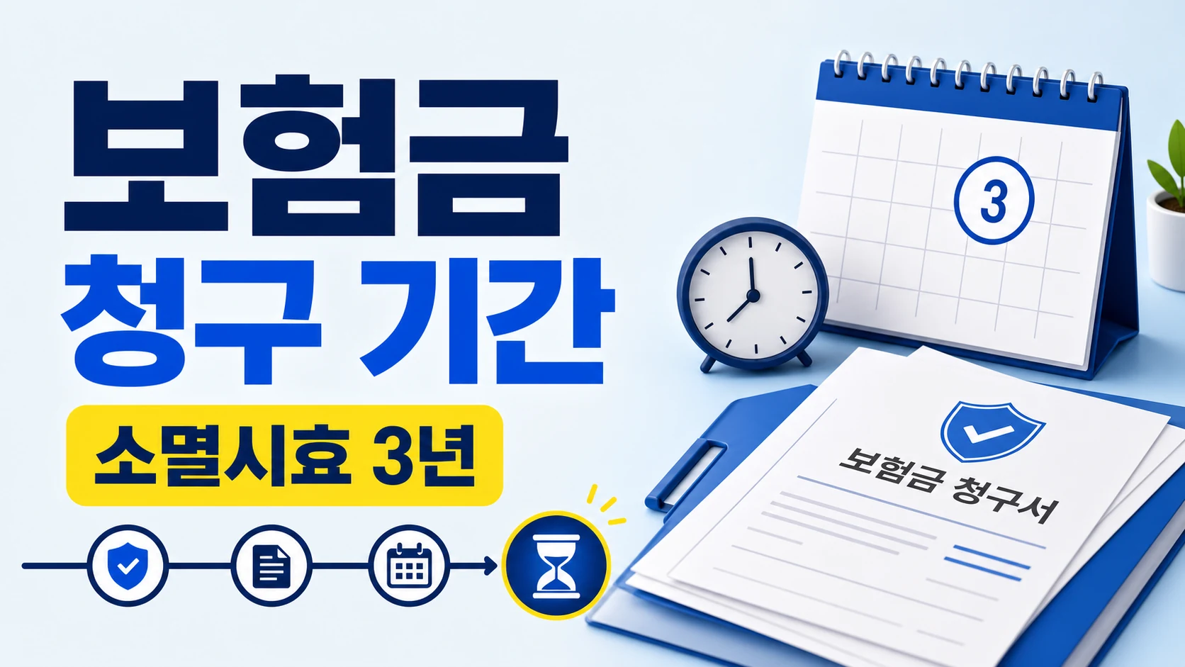 보험금 청구 기간과 소멸시효 3년을 안내하는 카드뉴스 이미지