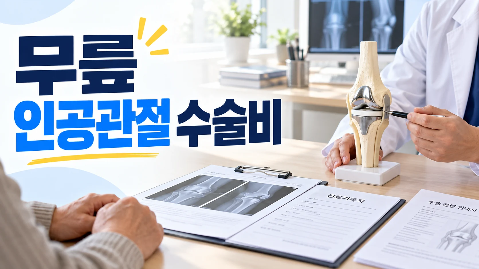 무릎 인공관절 수술비, 전치환·부분치환과 보험 청구 기준 카드뉴스형 대표 이미지