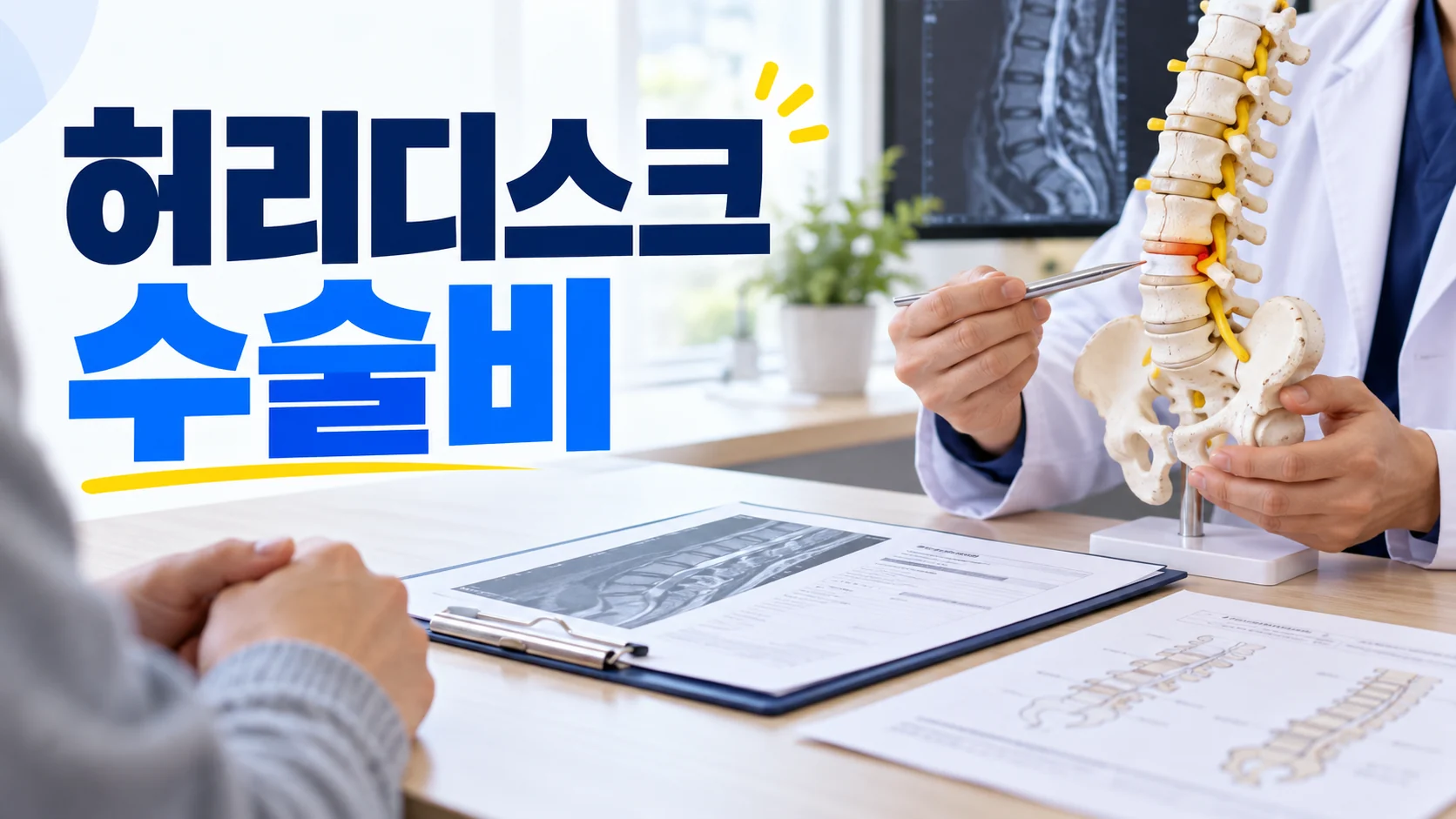 허리디스크 수술비 몇 종일까? 디스크절제·신경감압 기록 확인 카드뉴스형 대표 이미지