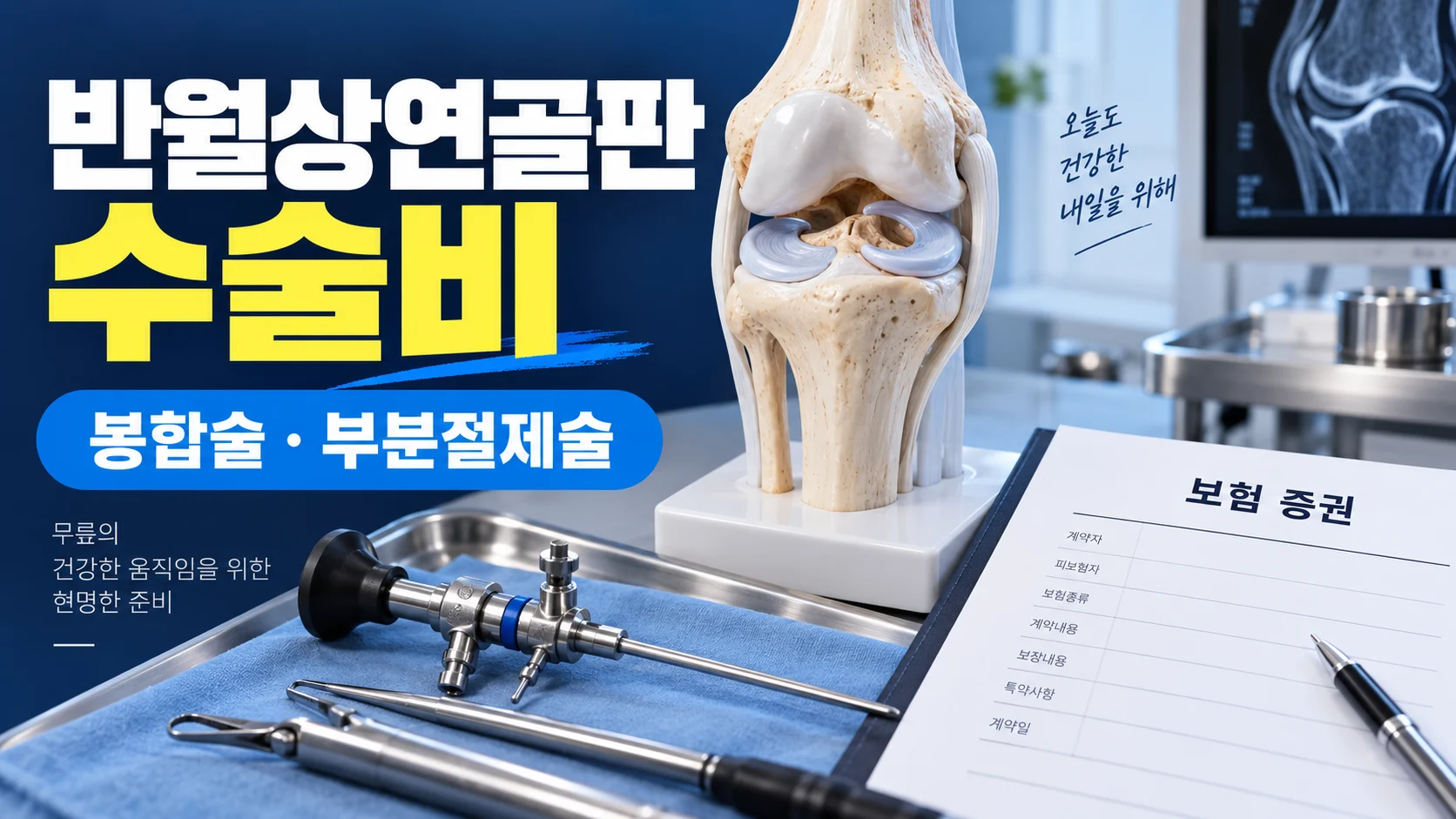 반월상연골판 봉합술과 부분절제술의 보험 수술비 확인 카드뉴스