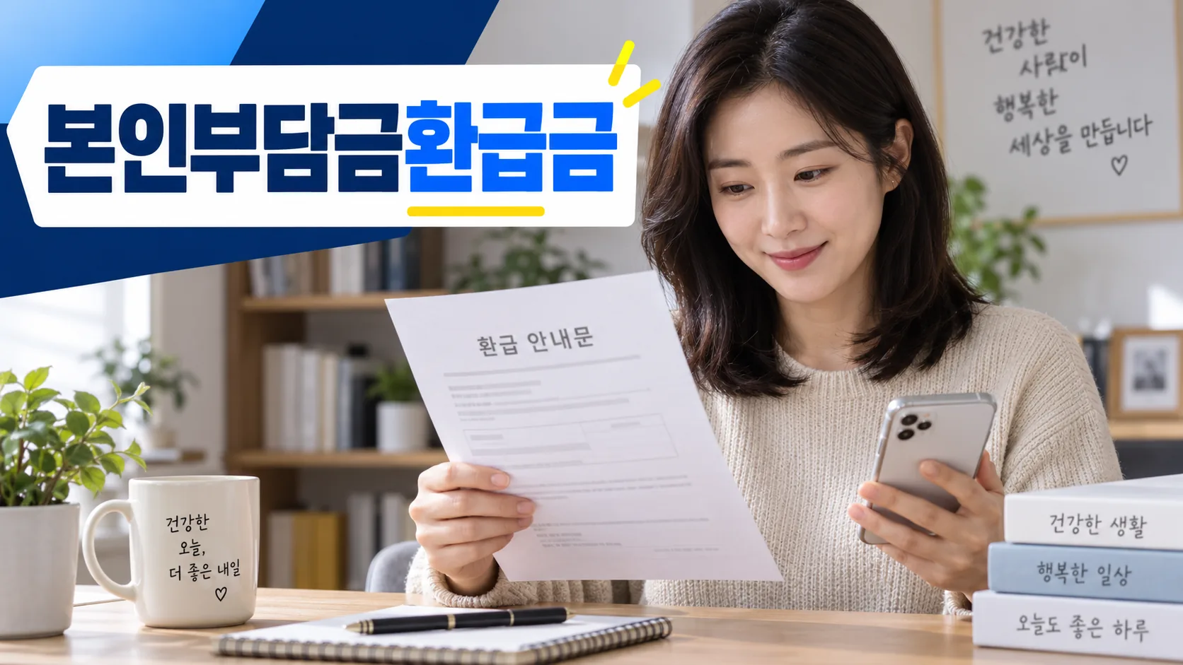 본인부담금환급금 안내를 확인하는 대표 이미지