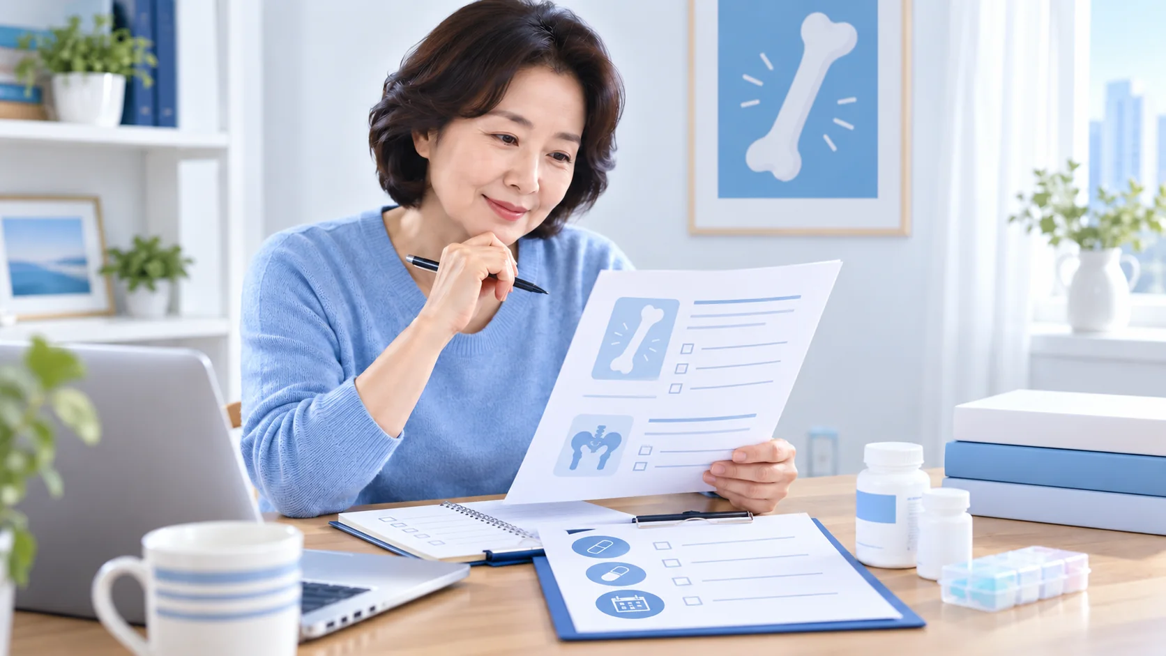 골감소증 판정 재검사 준비자료를 정리한 설명용 장면