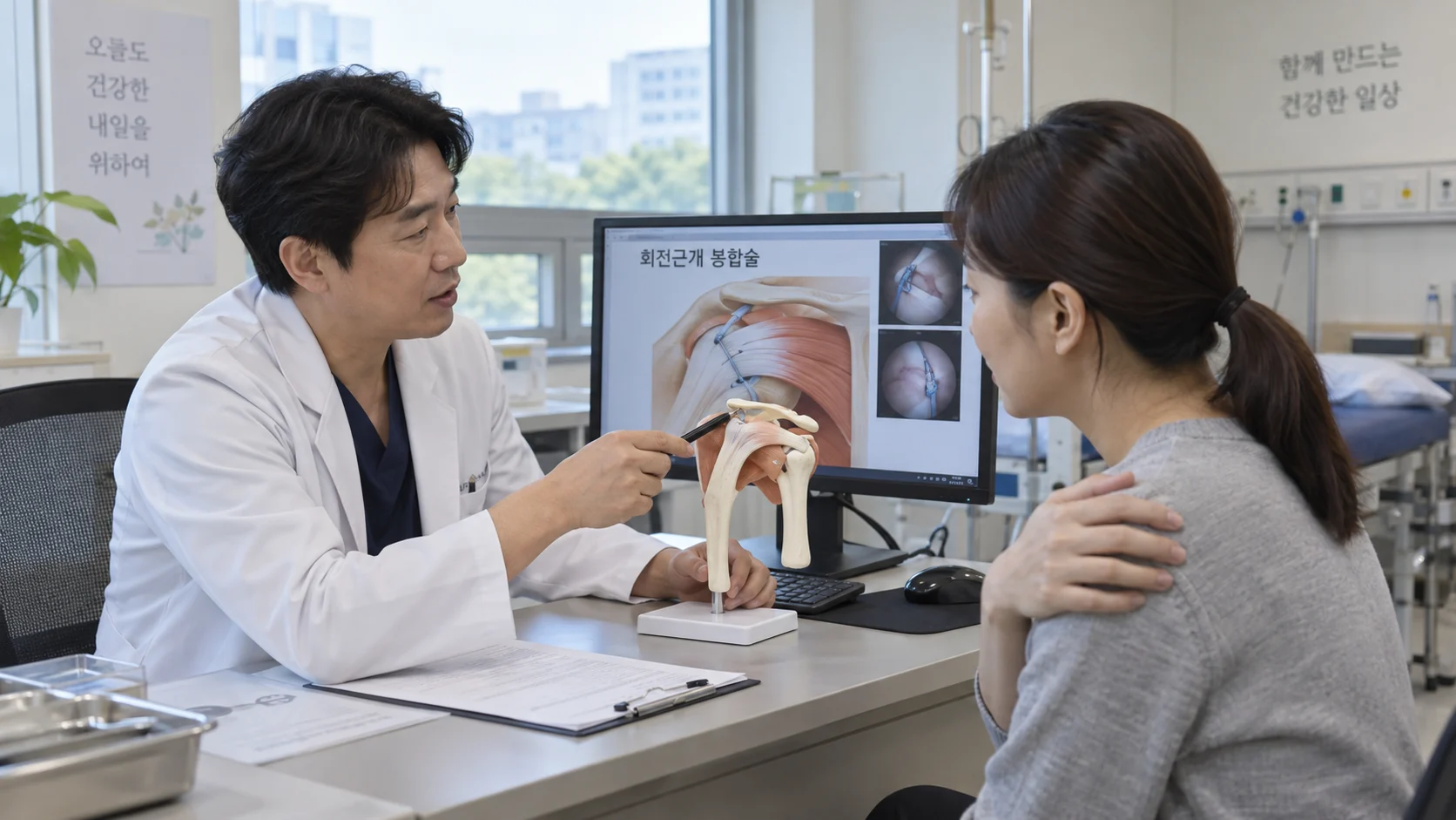 회전근개 봉합술 수술비, 어깨 관절경 기록에서 확인할 것 관련 병원 상담 장면