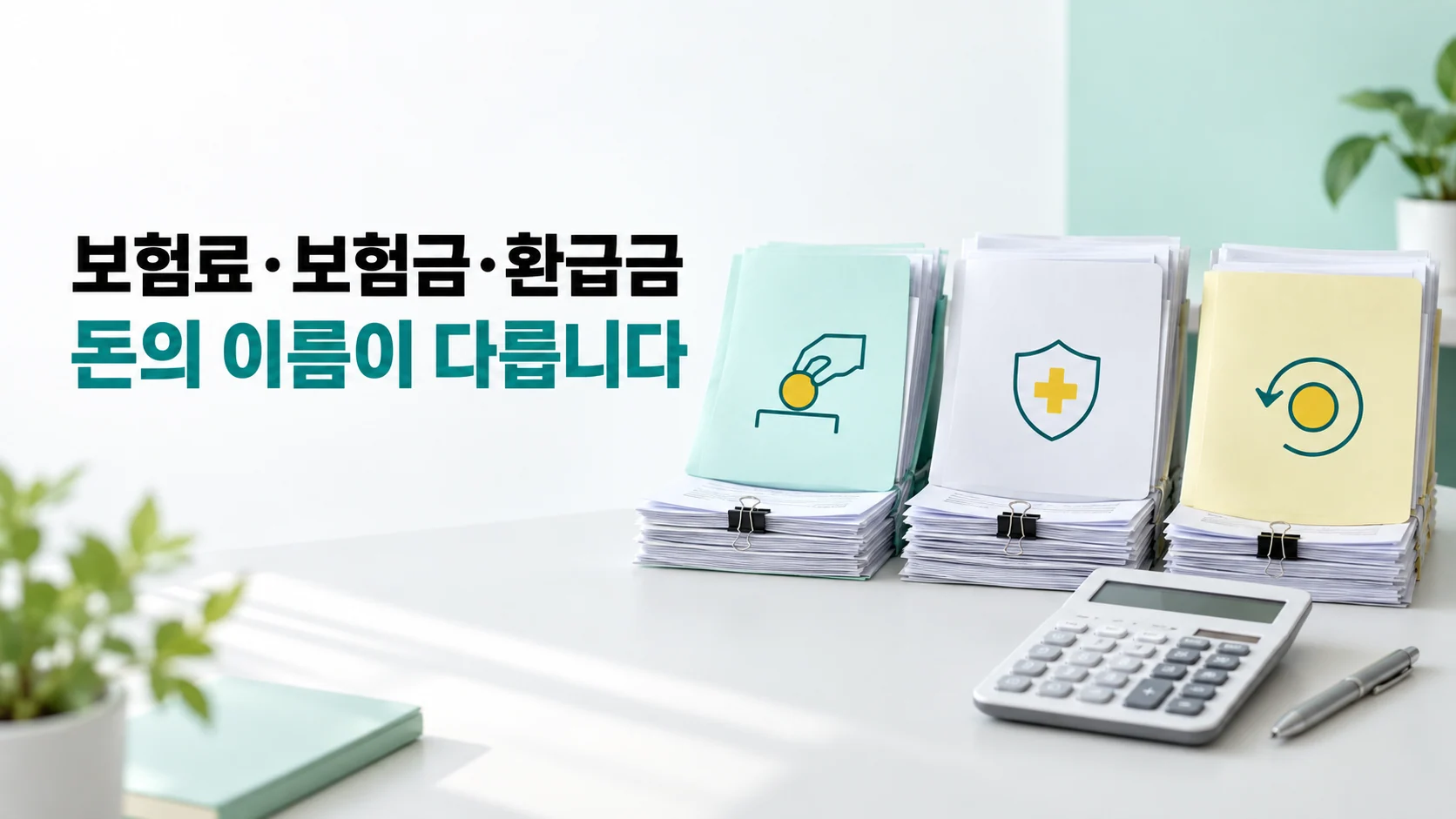 보험료·보험금·환급금, 돈의 이름이 다릅니다