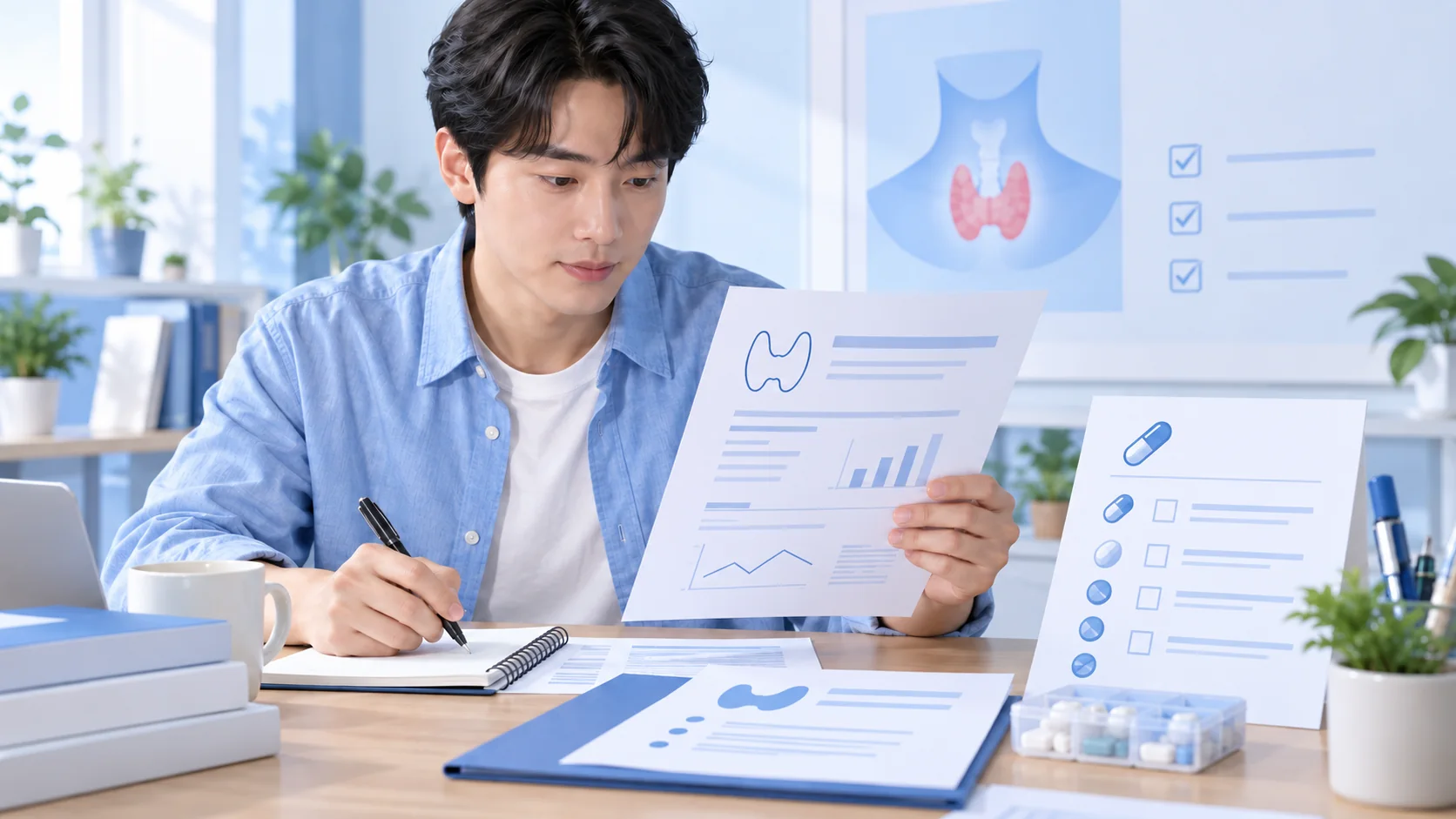 TSH 이상 재검사 준비자료를 정리한 설명용 장면